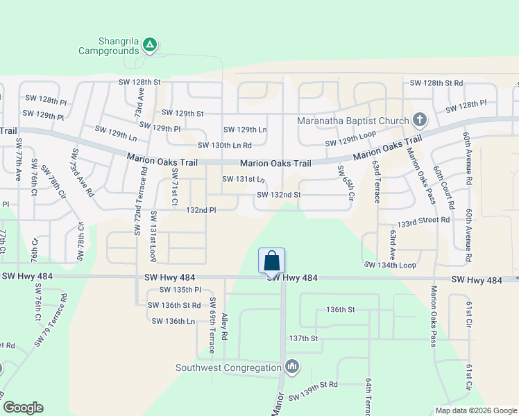map of restaurants, bars, coffee shops, grocery stores, and more near 13218 65th Circle in Ocala