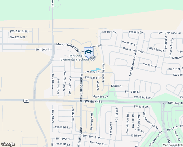 map of restaurants, bars, coffee shops, grocery stores, and more near 4430 Southwest 132nd Place in Ocala