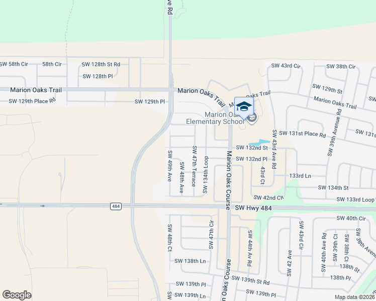 map of restaurants, bars, coffee shops, grocery stores, and more near 13263 Southwest 47th Terrace in Ocala