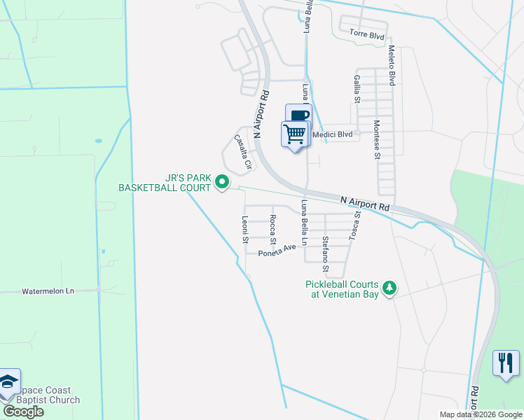 map of restaurants, bars, coffee shops, grocery stores, and more near 3653 Pegaso Avenue in New Smyrna Beach