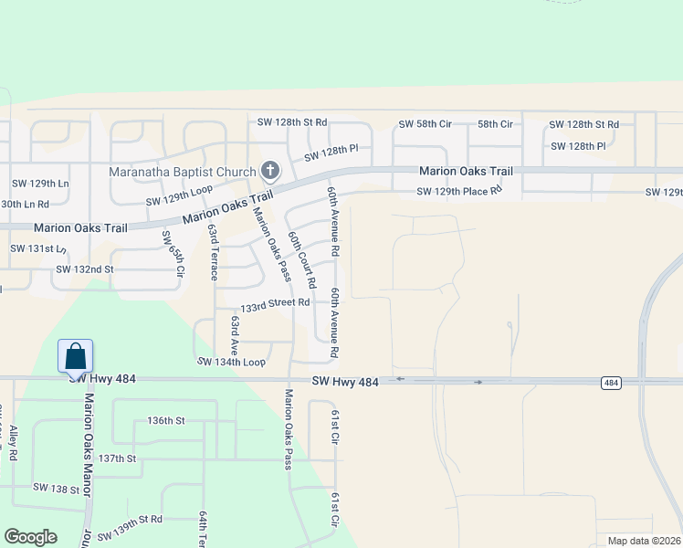 map of restaurants, bars, coffee shops, grocery stores, and more near 13209 60th Avenue Road in Ocala