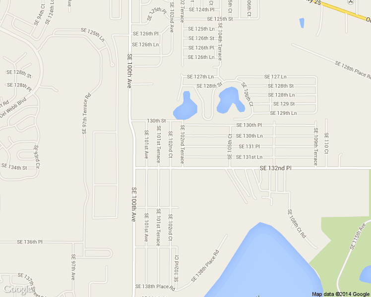 map of restaurants, bars, coffee shops, grocery stores, and more near 13165 Southeast 102nd Terrace in Ocklawaha
