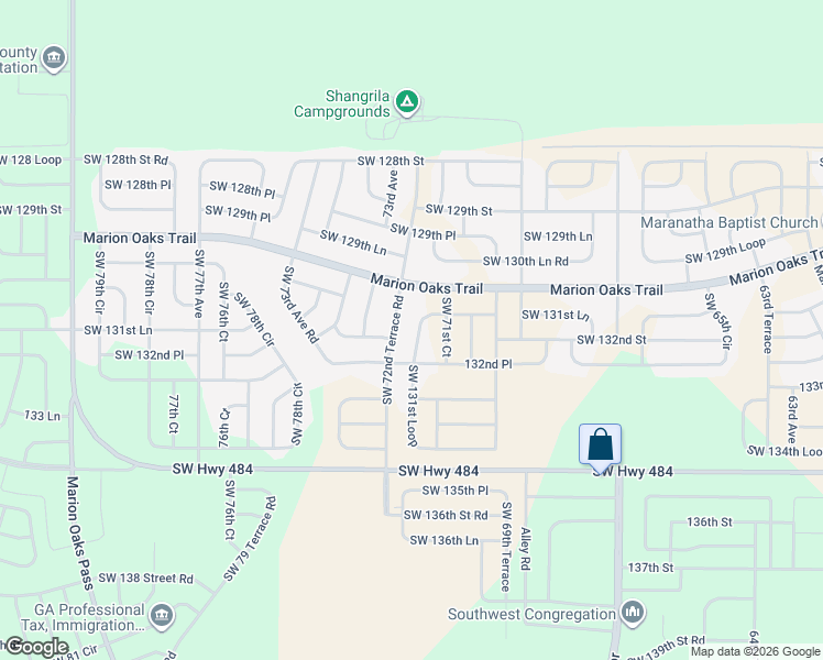 map of restaurants, bars, coffee shops, grocery stores, and more near 7101 Southwest 131st Loop in Ocala