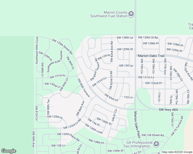 map of restaurants, bars, coffee shops, grocery stores, and more near 8371 Southwest 131st Lane in Ocala