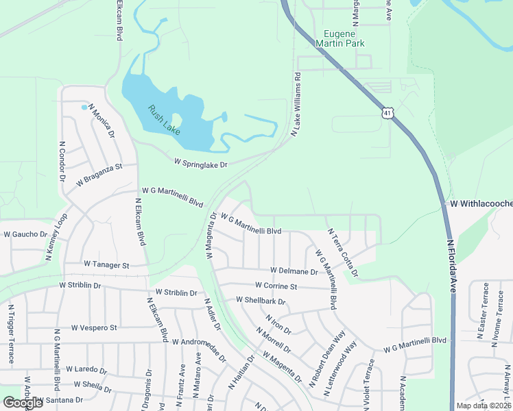 map of restaurants, bars, coffee shops, grocery stores, and more near 2047 West Magenta Drive in Citrus Springs