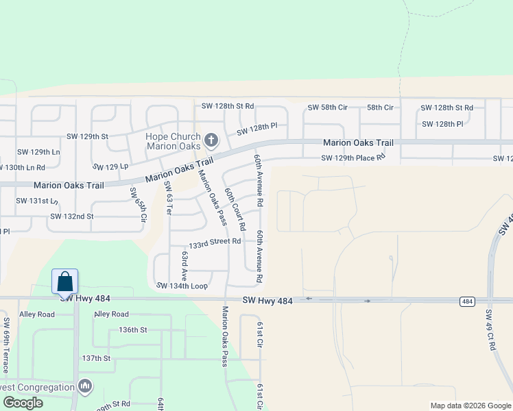 map of restaurants, bars, coffee shops, grocery stores, and more near 13209 60th Avenue Road in Ocala