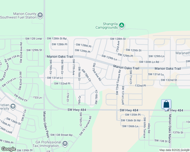 map of restaurants, bars, coffee shops, grocery stores, and more near 73rd Avenue Road in Ocala