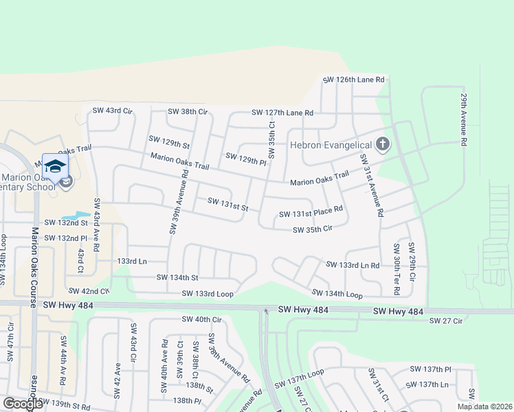 map of restaurants, bars, coffee shops, grocery stores, and more near 13187 Southwest 35th Court in Ocala