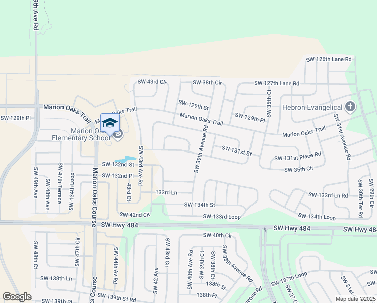 map of restaurants, bars, coffee shops, grocery stores, and more near 6000 Southwest 130th Place in Ocala