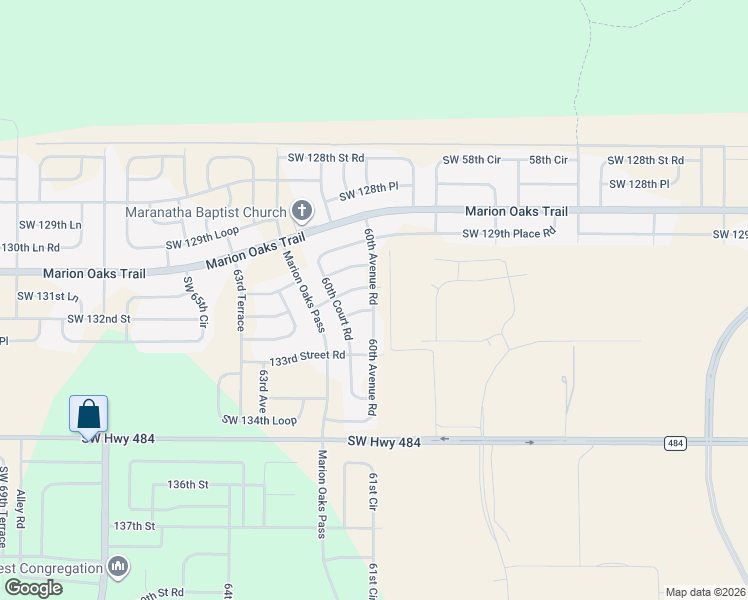 map of restaurants, bars, coffee shops, grocery stores, and more near 13209 60th Avenue Road in Ocala