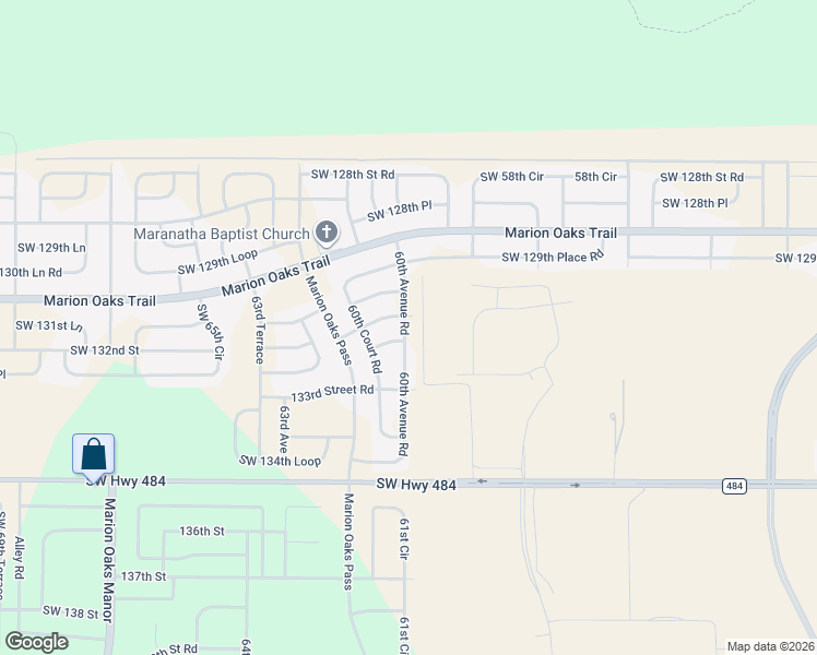 map of restaurants, bars, coffee shops, grocery stores, and more near 13209 60th Avenue Road in Ocala