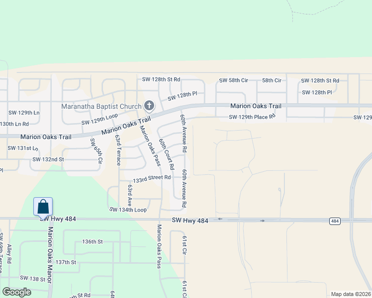 map of restaurants, bars, coffee shops, grocery stores, and more near 13209 60th Avenue Road in Ocala