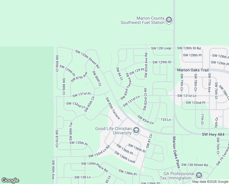 map of restaurants, bars, coffee shops, grocery stores, and more near 8553 Southwest 131st Place in Ocala