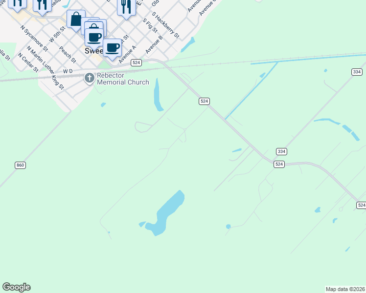 map of restaurants, bars, coffee shops, grocery stores, and more near 1656 County Road 310 in Brazoria