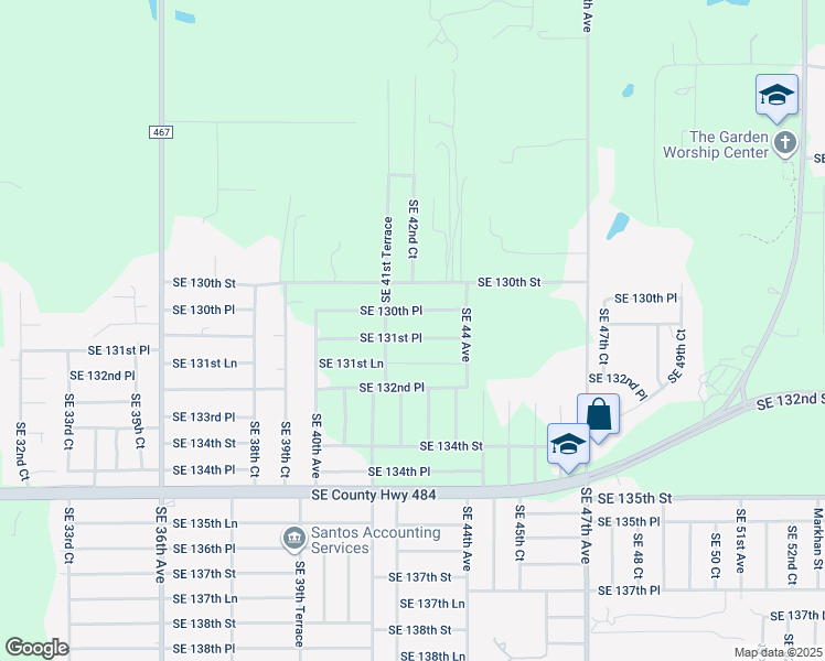 map of restaurants, bars, coffee shops, grocery stores, and more near 4225 Southeast 131st Place in Belleview