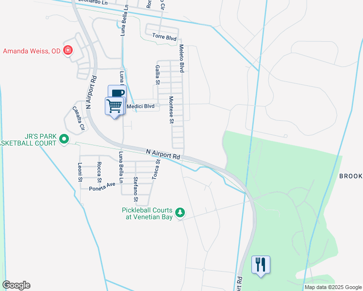 map of restaurants, bars, coffee shops, grocery stores, and more near 3321 Montese Street in New Smyrna Beach