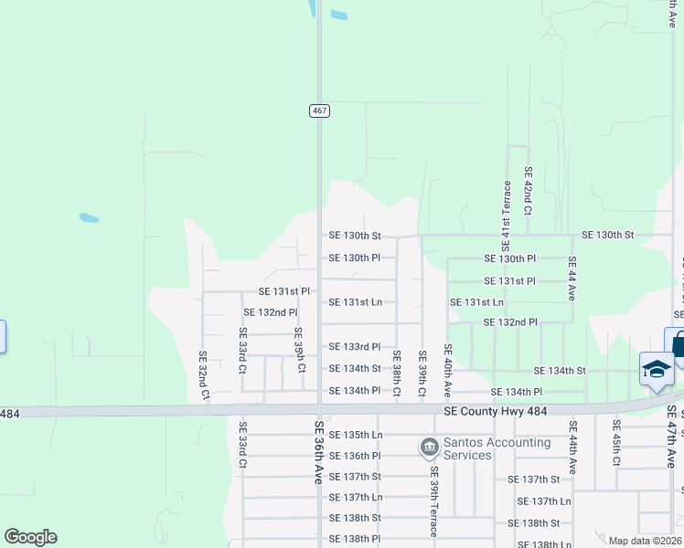 map of restaurants, bars, coffee shops, grocery stores, and more near 3690 Southeast 131st Place in Belleview