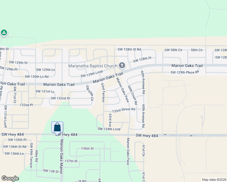 map of restaurants, bars, coffee shops, grocery stores, and more near 6299 Southwest 131st Lane in Ocala