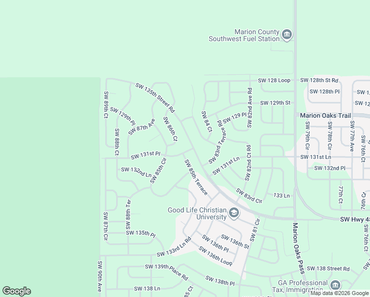 map of restaurants, bars, coffee shops, grocery stores, and more near 8553 Southwest 131st Place in Ocala