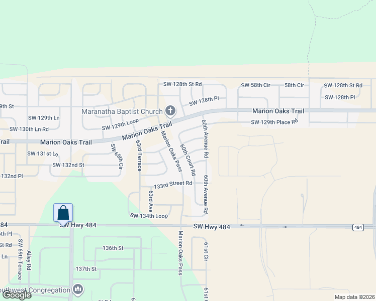 map of restaurants, bars, coffee shops, grocery stores, and more near 6138 130 Place in Ocala
