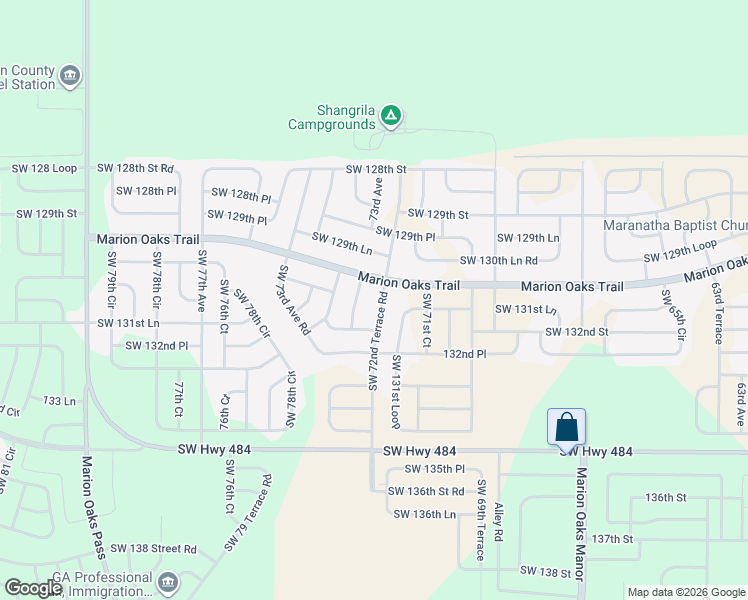 map of restaurants, bars, coffee shops, grocery stores, and more near 685 Marion Oaks Trail in Ocala