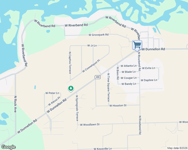 map of restaurants, bars, coffee shops, grocery stores, and more near 5756 West Connetquot Place in Dunnellon
