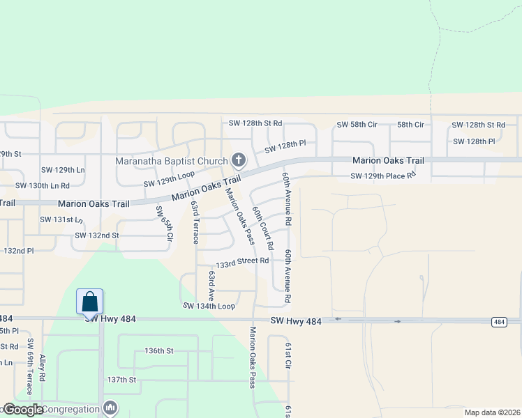 map of restaurants, bars, coffee shops, grocery stores, and more near 6138 Southwest 130th Place in Ocala