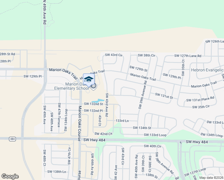 map of restaurants, bars, coffee shops, grocery stores, and more near 4111 Southwest 130th Loop in Ocala