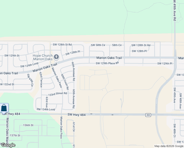 map of restaurants, bars, coffee shops, grocery stores, and more near 5830 Southwest 129th Place Road in Ocala