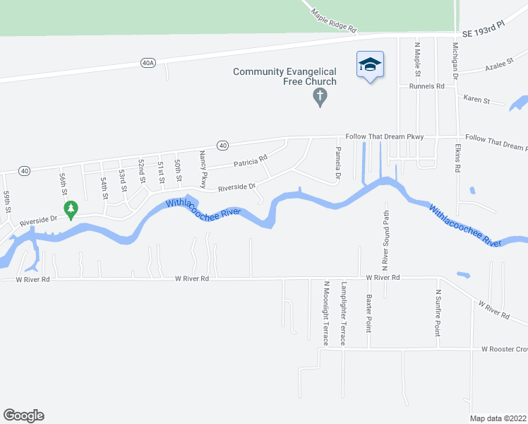 map of restaurants, bars, coffee shops, grocery stores, and more near 1 Genie Court in Yankeetown