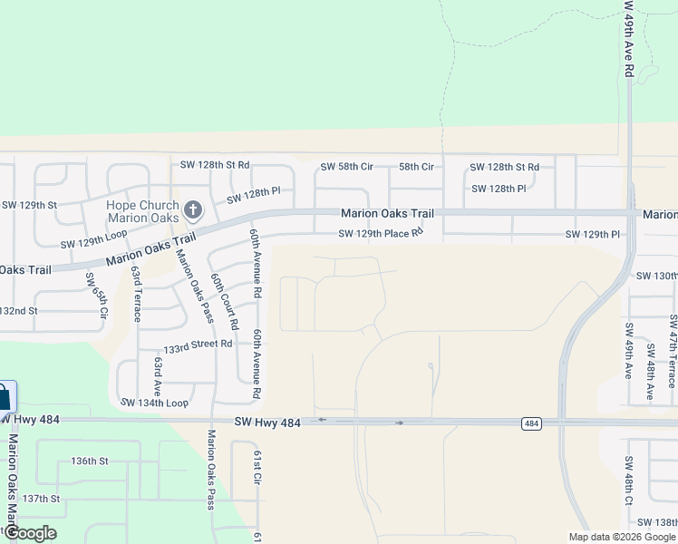 map of restaurants, bars, coffee shops, grocery stores, and more near 5830 Southwest 129th Place Road in Ocala