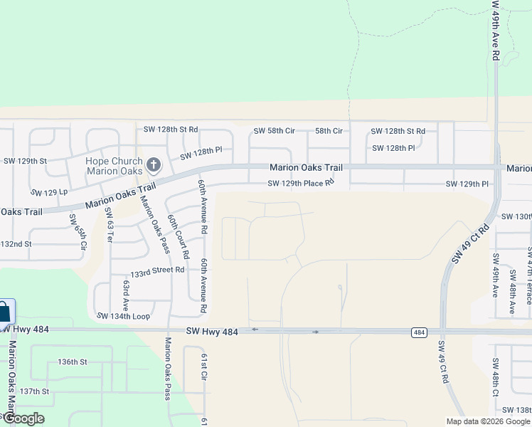 map of restaurants, bars, coffee shops, grocery stores, and more near 5830 Southwest 129th Place Road in Ocala