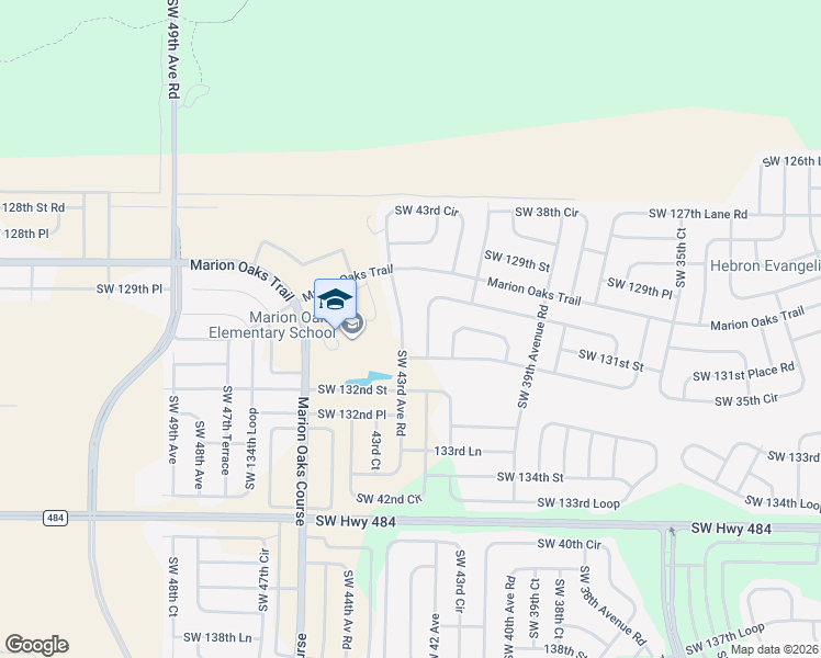 map of restaurants, bars, coffee shops, grocery stores, and more near 4111 Southwest 130th Loop in Ocala