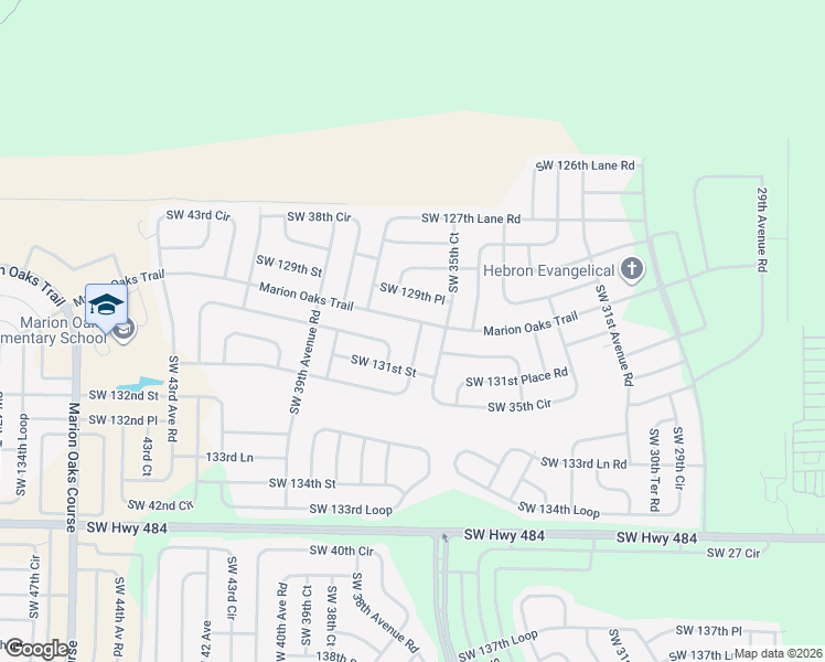 map of restaurants, bars, coffee shops, grocery stores, and more near 13012 Southwest 36th Court in Ocala