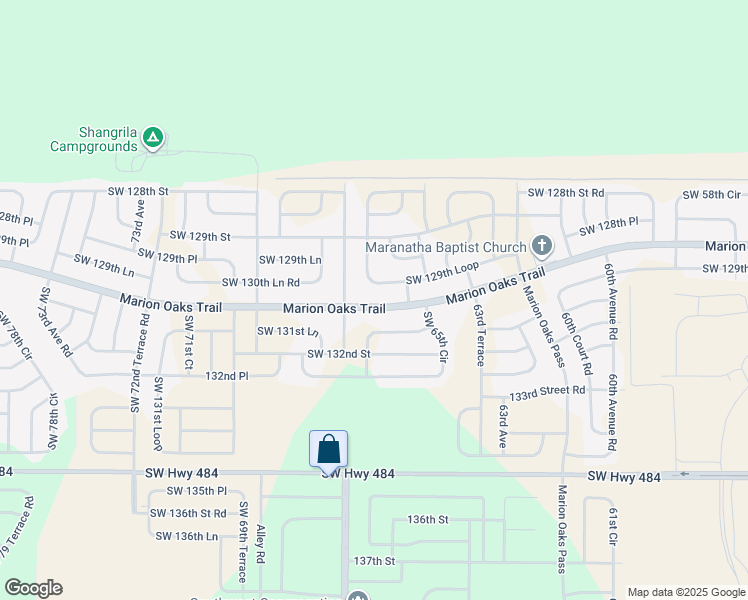 map of restaurants, bars, coffee shops, grocery stores, and more near 593 Marion Oaks Trail in Ocala
