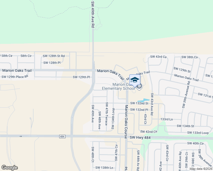 map of restaurants, bars, coffee shops, grocery stores, and more near 4710 Southwest 134th Loop in Ocala