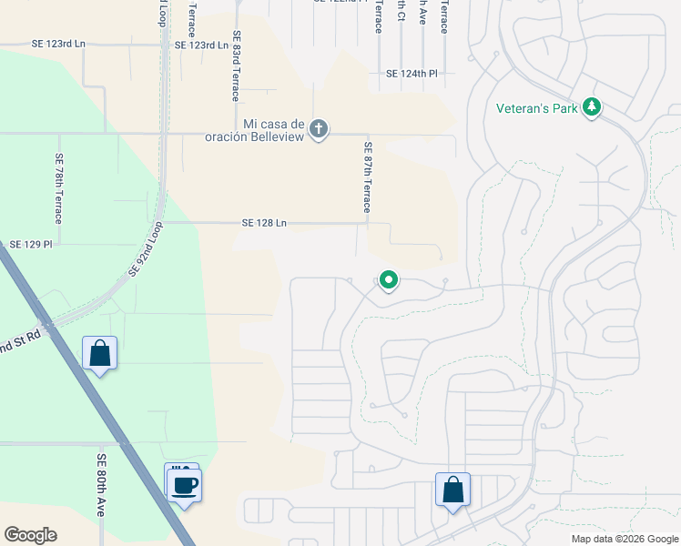 map of restaurants, bars, coffee shops, grocery stores, and more near 13053 Southeast 86th Court in Summerfield
