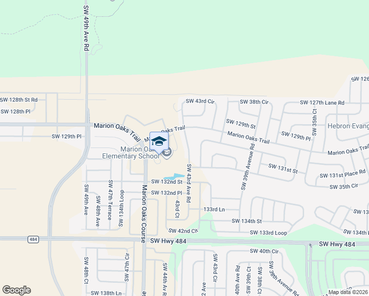 map of restaurants, bars, coffee shops, grocery stores, and more near 13034 Southwest 43rd Avenue Road in Ocala