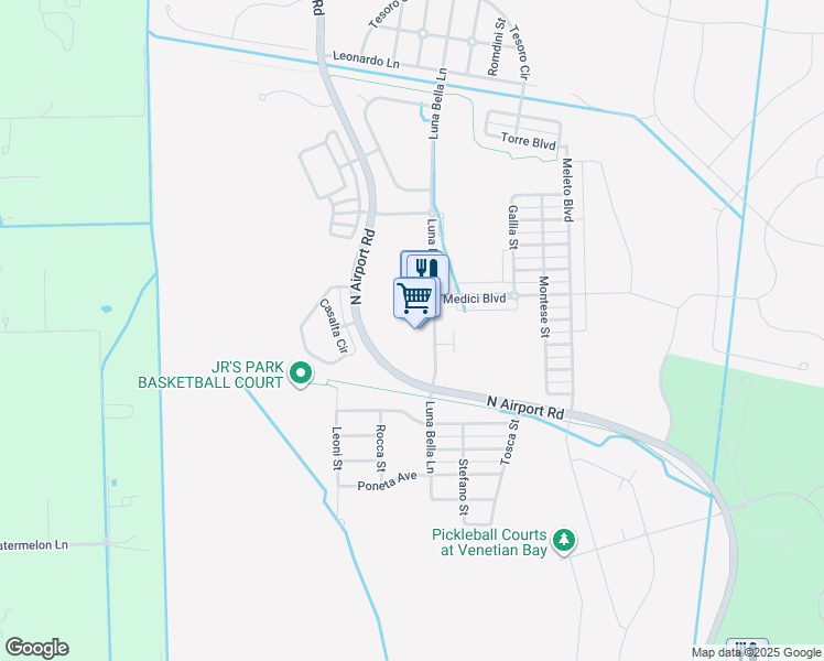 map of restaurants, bars, coffee shops, grocery stores, and more near 424 Luna Bella Lane in New Smyrna Beach