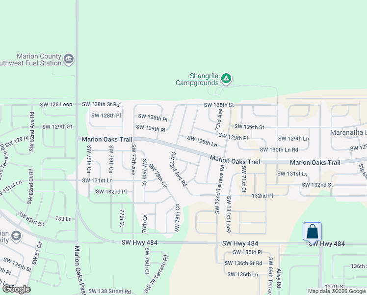 map of restaurants, bars, coffee shops, grocery stores, and more near 7484 129th Lane in Ocala