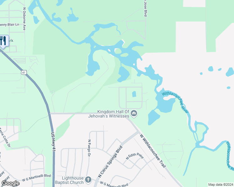map of restaurants, bars, coffee shops, grocery stores, and more near 11541 North Kenlake Circle in Citrus Springs