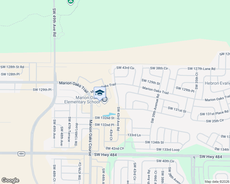 map of restaurants, bars, coffee shops, grocery stores, and more near 12940 Southwest 43rd Avenue Road in Ocala