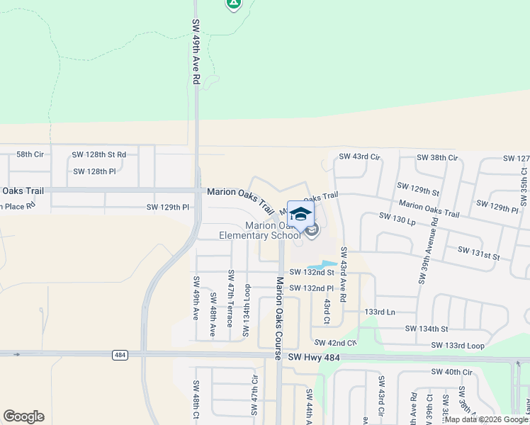 map of restaurants, bars, coffee shops, grocery stores, and more near 310 Marion Oaks Trail in Ocala