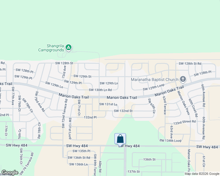 map of restaurants, bars, coffee shops, grocery stores, and more near 6796 Southwest 129th Lane in Ocala