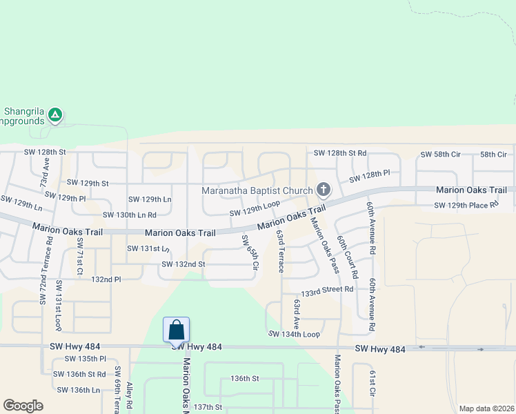 map of restaurants, bars, coffee shops, grocery stores, and more near 12980 Southwest 64th Terrace Road in Ocala