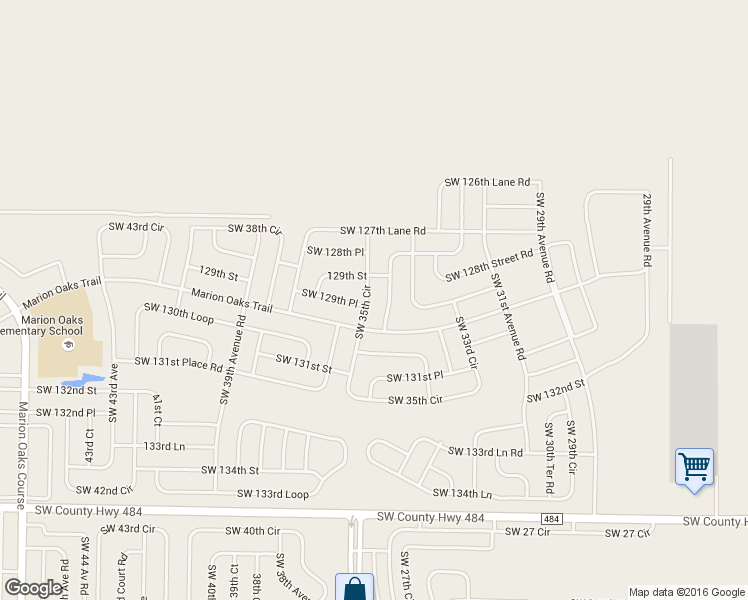 map of restaurants, bars, coffee shops, grocery stores, and more near 12935 Southwest 35th Court in Ocala