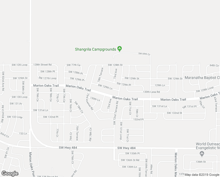 map of restaurants, bars, coffee shops, grocery stores, and more near Southwest 129th Lane in Ocala