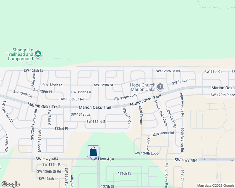 map of restaurants, bars, coffee shops, grocery stores, and more near 6568 Southwest 129th Lane in Ocala