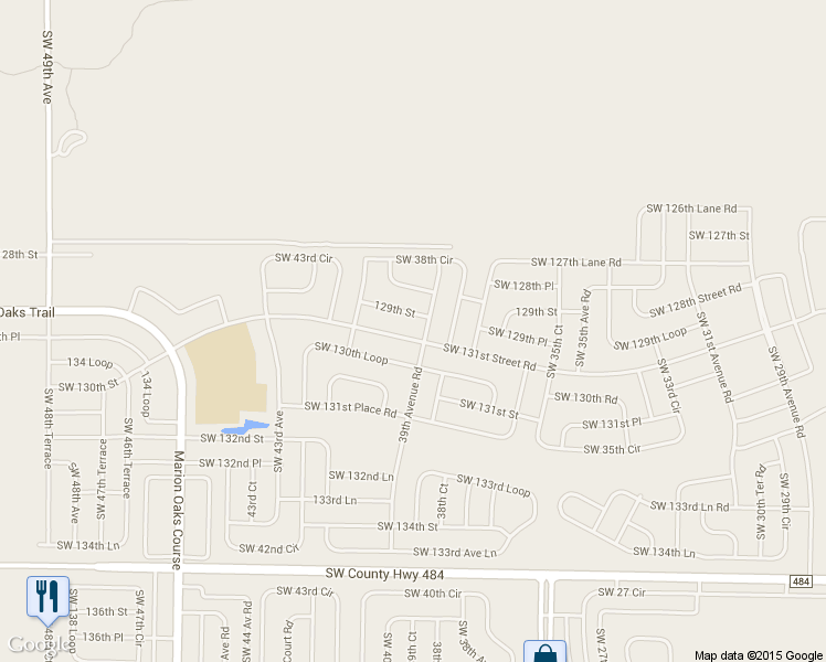 map of restaurants, bars, coffee shops, grocery stores, and more near 229 Marion Oaks Trail in Ocala