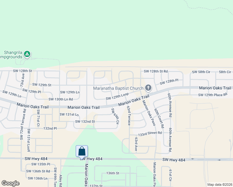map of restaurants, bars, coffee shops, grocery stores, and more near 12980 Southwest 64th Terrace Road in Ocala